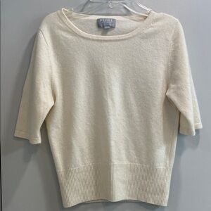 Pure Collection Cream Crew Neck Sweater